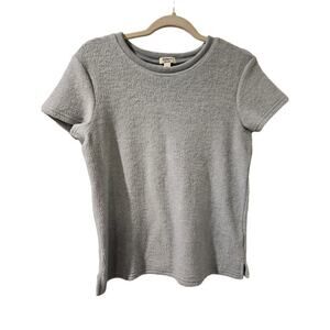 Dylan Fleece short sleeve tshirt faux fur fleece Gray Womens XS‎